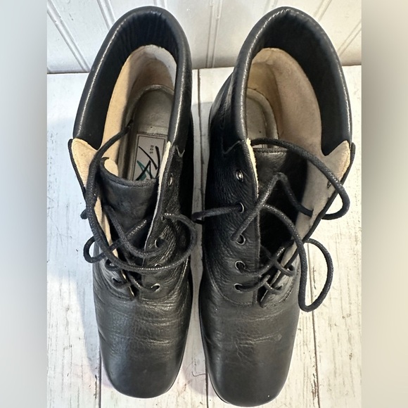 Ros Hommerson 7.5N Women’s Black Leather Lace-Up Comfort Ankle Boots #36560 main image 6